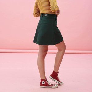 Serena Organic Cotton Twill Skirt in Posy Green